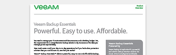Read an overview of the latest available in Veeam Backup Essentials