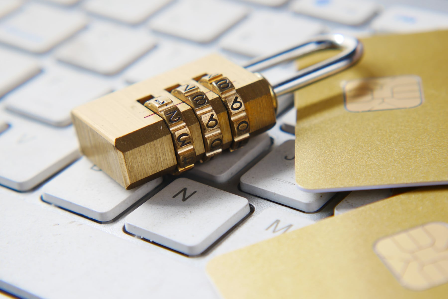 Picture of padlock on a keyboard