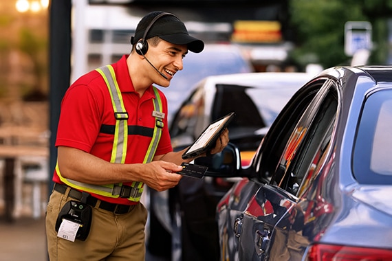 thumbnail image of a parking attendant using Zebra technologies to assist customers